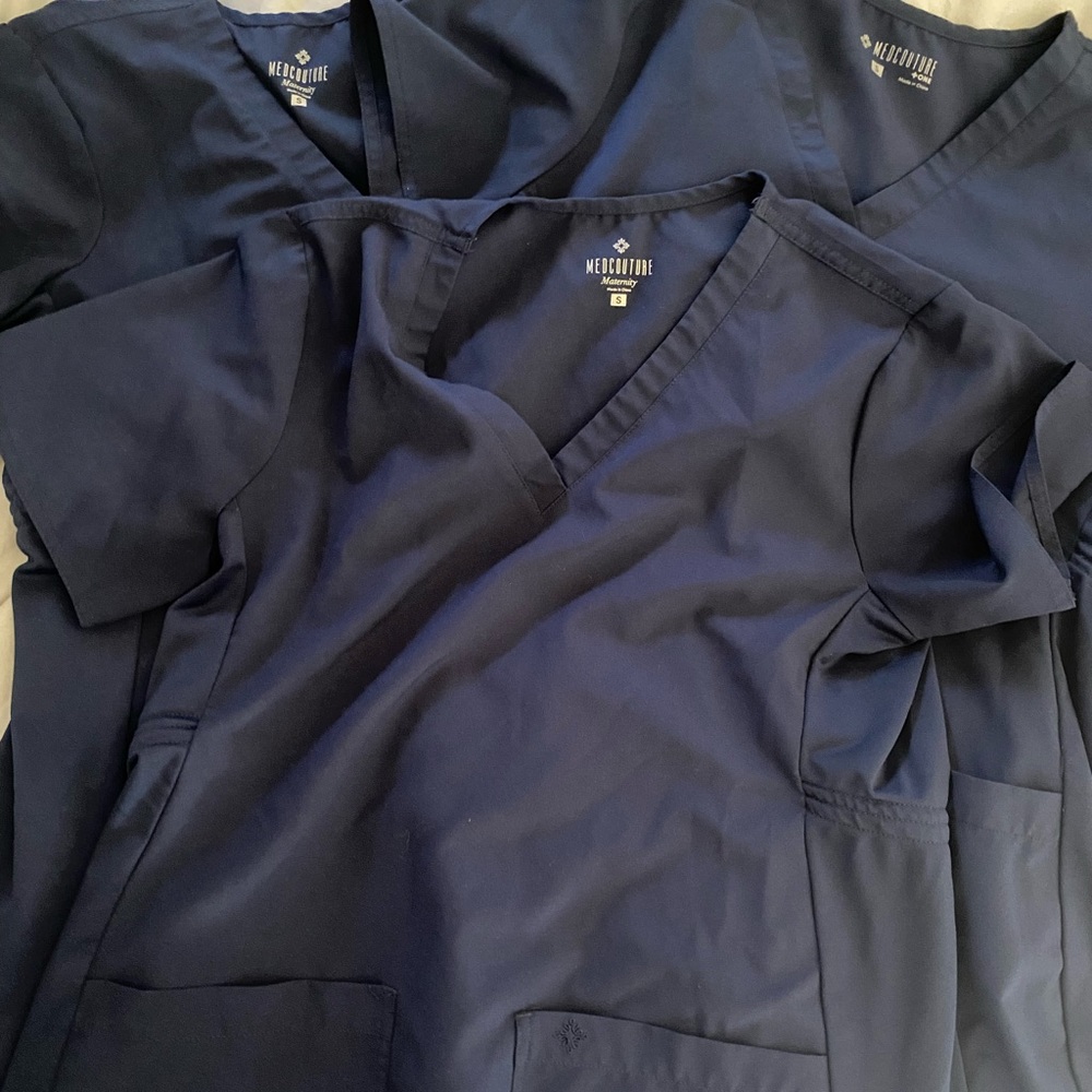VGUC Med Couture Maternity Scrub tops x 3